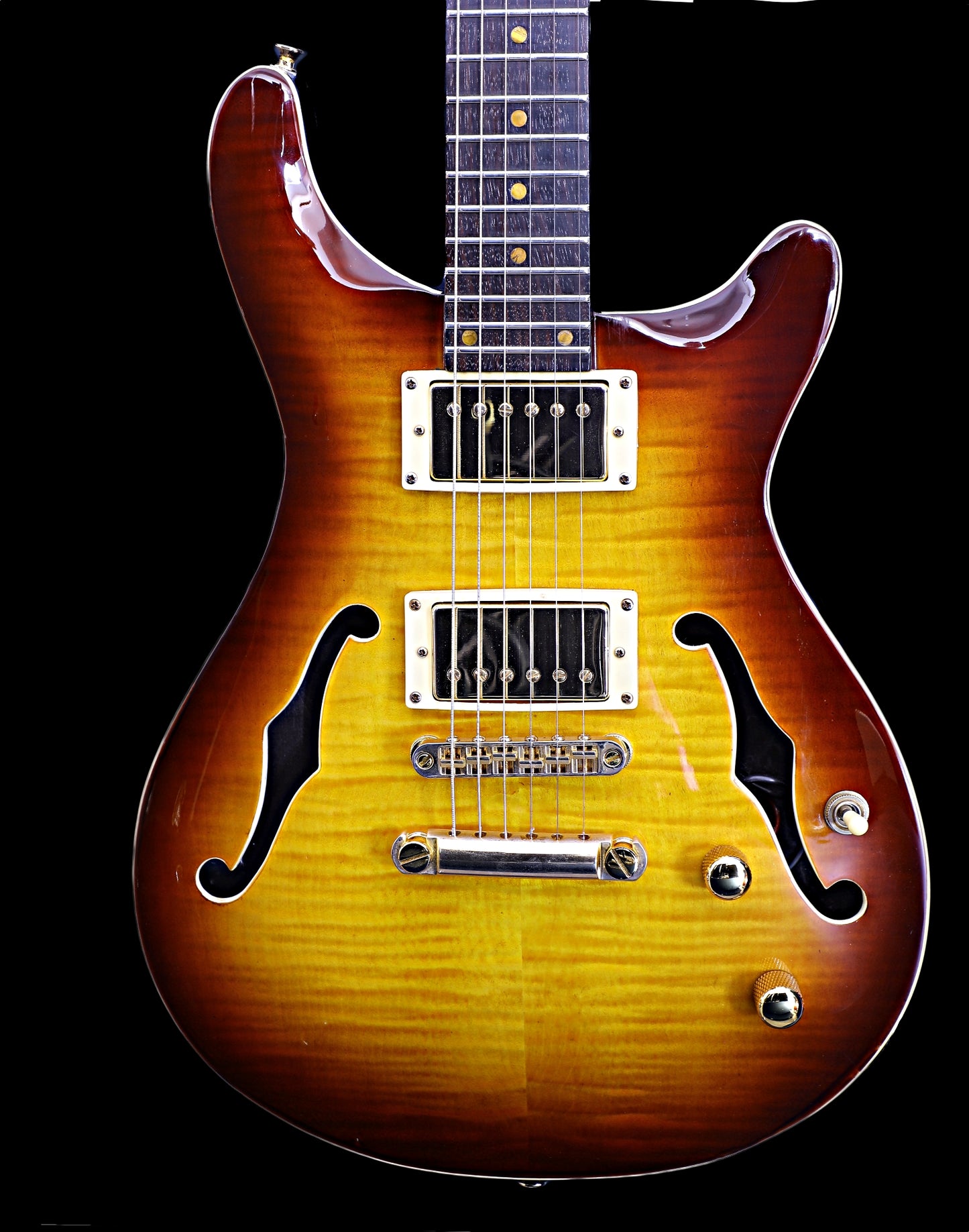 Supernatural Chamber Tobacco Burst Left or Right Hand With Wolf Hard Case and Pro-Luthier Set Up