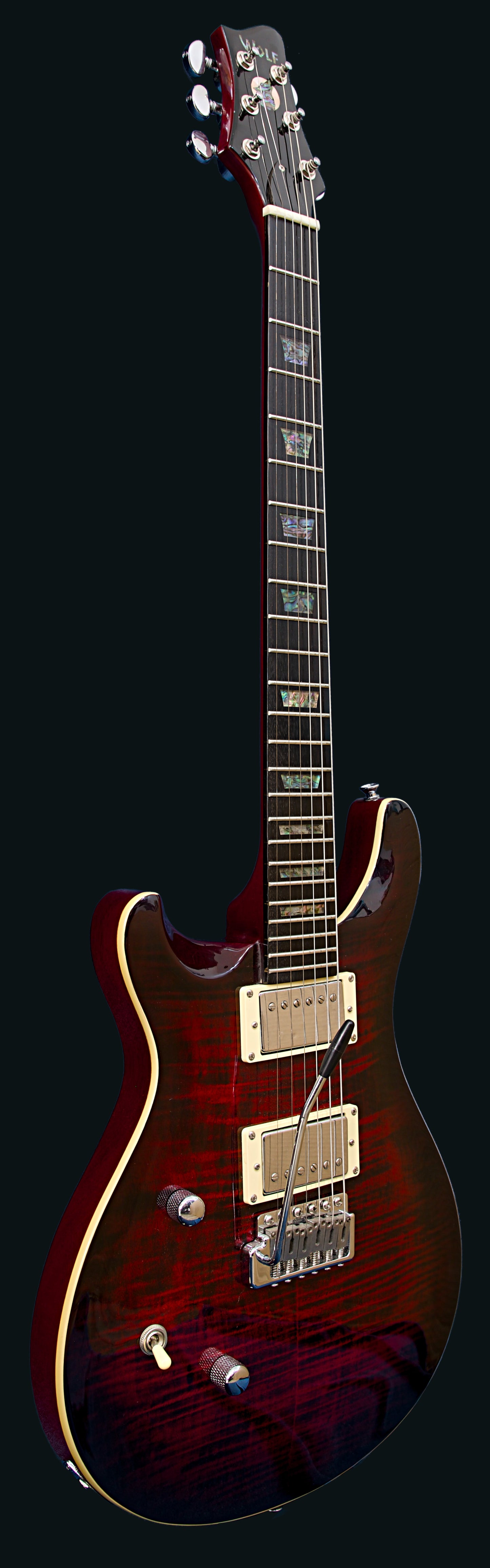 Supernatural Red Burst Left Hand With Wolf Hard Case